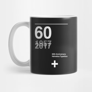 60th Anniversary  Helvetica Typeface Mug